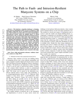 The Path to Fault- and Intrusion-Resilient Manycore Systems on a Chip