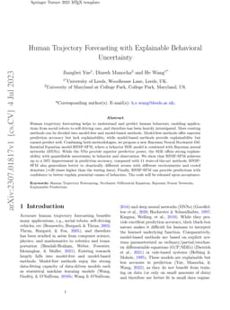 Human Trajectory Forecasting with Explainable Behavioral Uncertainty