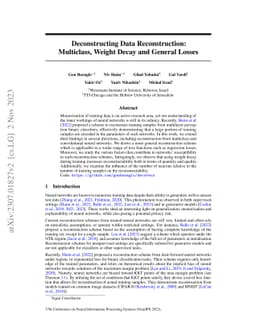 Deconstructing Data Reconstruction: Multiclass, Weight Decay and General
  Losses