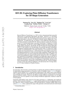 DiT-3D: Exploring Plain Diffusion Transformers for 3D Shape Generation