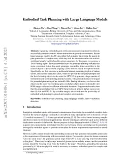 Embodied Task Planning with Large Language Models