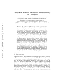 Generative Artificial Intelligence Reproducibility and Consensus