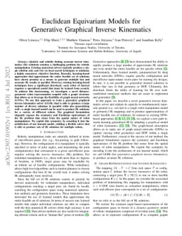 Euclidean Equivariant Models for Generative Graphical Inverse Kinematics