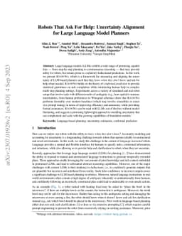 Robots That Ask For Help: Uncertainty Alignment for Large Language Model
  Planners