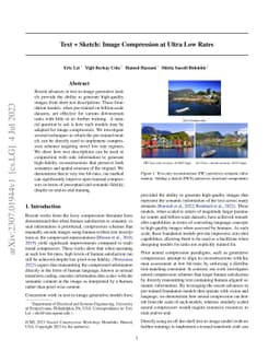 Text + Sketch: Image Compression at Ultra Low Rates