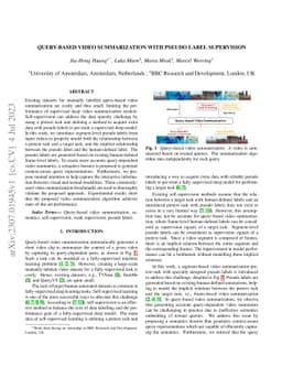 Query-based Video Summarization with Pseudo Label Supervision