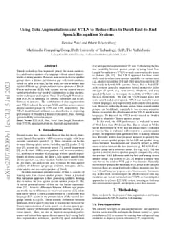 Using Data Augmentations and VTLN to Reduce Bias in Dutch End-to-End
  Speech Recognition Systems