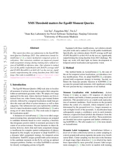 NMS Threshold matters for Ego4D Moment Queries -- 2nd place solution to
  the Ego4D Moment Queries Challenge 2023