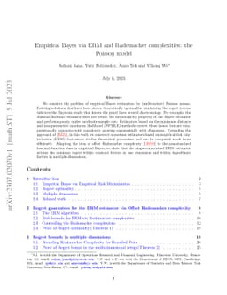 Empirical Bayes via ERM and Rademacher complexities: the Poisson model