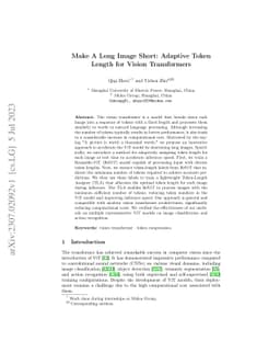 Make A Long Image Short: Adaptive Token Length for Vision Transformers