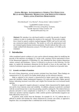 Going Retro: Astonishingly Simple Yet Effective Rule-based Prosody
  Modelling for Speech Synthesis Simulating Emotion Dimensions