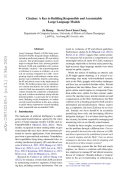 Citation: A Key to Building Responsible and Accountable Large Language
  Models