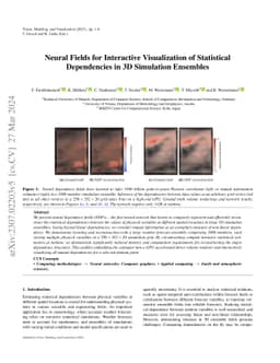 Neural Fields for Interactive Visualization of Statistical Dependencies
  in 3D Simulation Ensembles