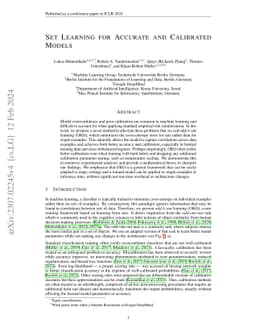 Set Learning for Accurate and Calibrated Models