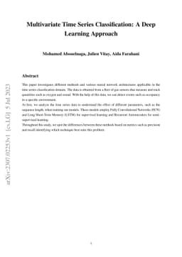 Multivariate Time Series Classification: A Deep Learning Approach