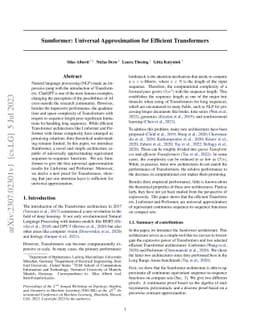 Sumformer: Universal Approximation for Efficient Transformers