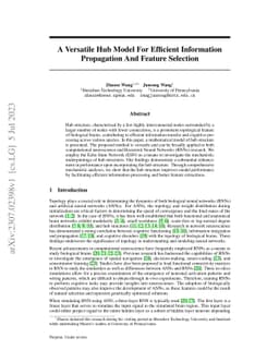 A Versatile Hub Model For Efficient Information Propagation And Feature
  Selection