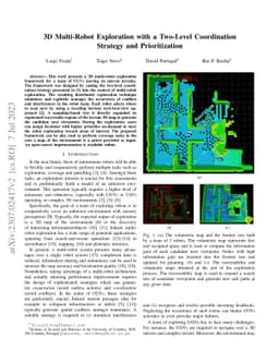 3D Multi-Robot Exploration with a Two-Level Coordination Strategy and
  Prioritization