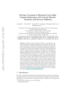 LLCaps: Learning to Illuminate Low-Light Capsule Endoscopy with Curved
  Wavelet Attention and Reverse Diffusion