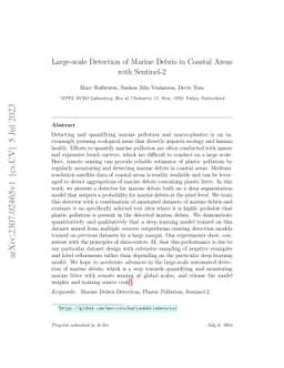 Large-scale Detection of Marine Debris in Coastal Areas with Sentinel-2
