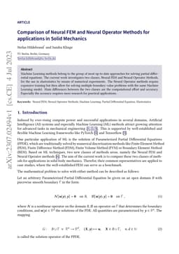 Comparison of Neural FEM and Neural Operator Methods for applications in
  Solid Mechanics