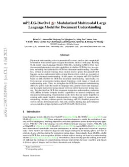 mPLUG-DocOwl: Modularized Multimodal Large Language Model for Document
  Understanding