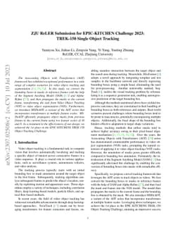 ZJU ReLER Submission for EPIC-KITCHEN Challenge 2023: TREK-150 Single
  Object Tracking