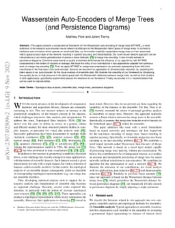 Wasserstein Auto-Encoders of Merge Trees (and Persistence Diagrams)