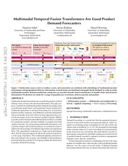 Multimodal Temporal Fusion Transformers Are Good Product Demand
  Forecasters