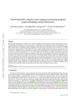 TransformerG2G: Adaptive time-stepping for learning temporal graph
  embeddings using transformers