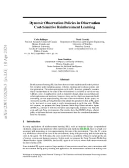Dynamic Observation Policies in Observation Cost-Sensitive Reinforcement
  Learning