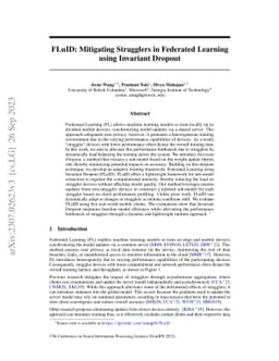 FLuID: Mitigating Stragglers in Federated Learning using Invariant
  Dropout