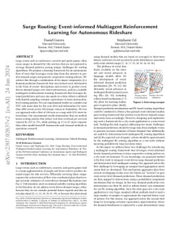Surge Routing: Event-informed Multiagent Reinforcement Learning for
  Autonomous Rideshare