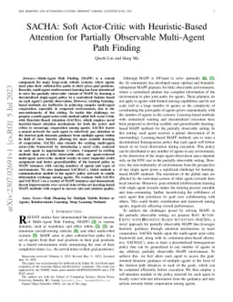 SACHA: Soft Actor-Critic with Heuristic-Based Attention for Partially
  Observable Multi-Agent Path Finding
