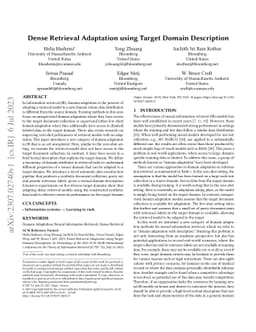 Dense Retrieval Adaptation using Target Domain Description