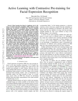 Active Learning with Contrastive Pre-training for Facial Expression
  Recognition
