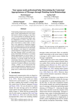 Your spouse needs professional help: Determining the Contextual
  Appropriateness of Messages through Modeling Social Relationships