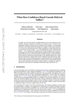 When Does Confidence-Based Cascade Deferral Suffice?