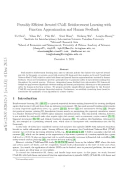 Provably Efficient Iterated CVaR Reinforcement Learning with Function
  Approximation and Human Feedback