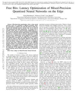 Free Bits: Latency Optimization of Mixed-Precision Quantized Neural
  Networks on the Edge