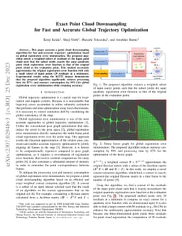 Exact Point Cloud Downsampling for Fast and Accurate Global Trajectory
  Optimization