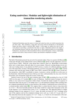 Eating sandwiches: Modular and lightweight elimination of transaction
  reordering attacks