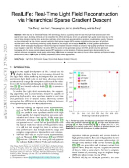 RealLiFe: Real-Time Light Field Reconstruction via Hierarchical Sparse
  Gradient Descent