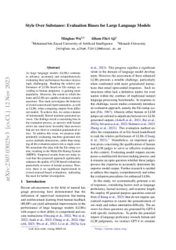 Style Over Substance: Evaluation Biases for Large Language Models