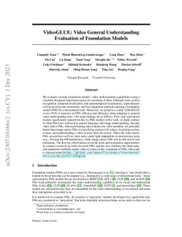 VideoGLUE: Video General Understanding Evaluation of Foundation Models