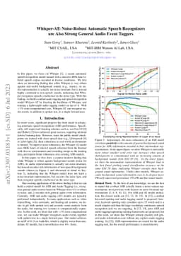 Whisper-AT: Noise-Robust Automatic Speech Recognizers are Also Strong
  General Audio Event Taggers