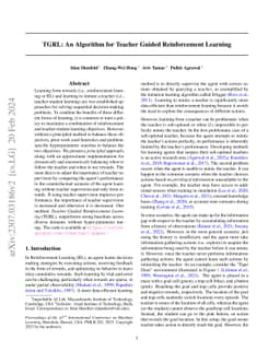 TGRL: An Algorithm for Teacher Guided Reinforcement Learning