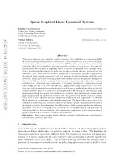 Sparse Graphical Linear Dynamical Systems