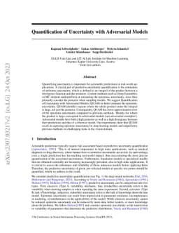 Quantification of Uncertainty with Adversarial Models