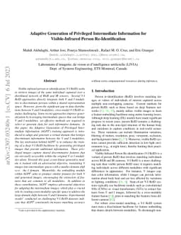 Adaptive Generation of Privileged Intermediate Information for Visible-Infrared Person Re-Identification
